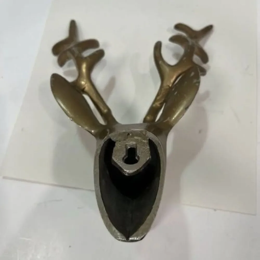 Metal Wall Mount Deer Head Bronze Finish 11 inches Stag Gazelle Figurine Statue